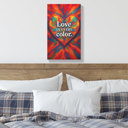  Kaleidoscope Heart Canvas | Rainbow Abstract Love