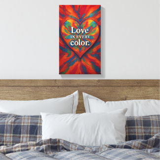  Kaleidoscope Heart Canvas | Rainbow Abstract Love Print