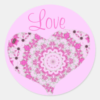 Kaleidoscope Heart Classic Round Sticker