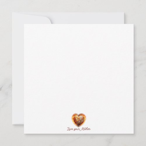 Kaleidoscope Heart with Red Ribbons Thank You Card