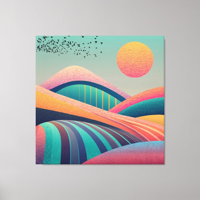 Kaleidoscope Hills Landscape Canvas Print (Front)