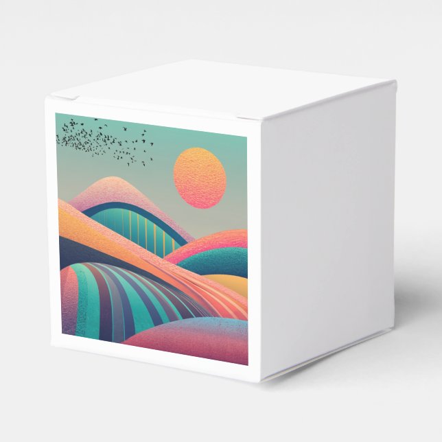 Kaleidoscope Hills Landscape Favor Boxes (Front Side)