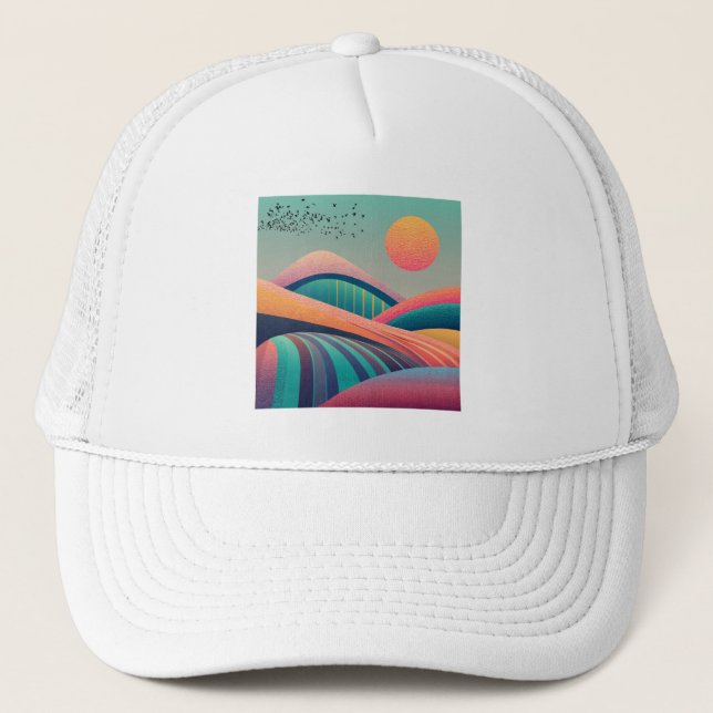 Kaleidoscope Hills Landscape Trucker Hat (Front)