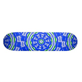 Kaleidoscope in Blue and Green Skateboard