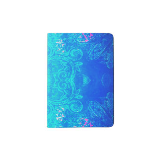 Kaleidoscope in blue/aqua passport holder