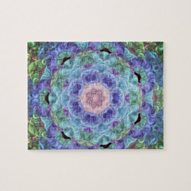 Kaleidoscope in blue...  jigsaw puzzle (Horizontal)