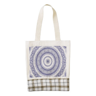 Kaleidoscope in Blue & White Zazzle HEART Tote Bag