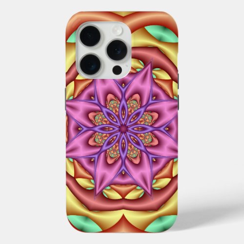 Kaleidoscope iPhone case w Fantasy Flower