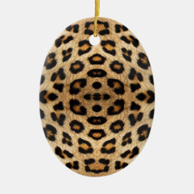 Kaleidoscope Leopard Fur Pattern Ceramic Ornament (Front)