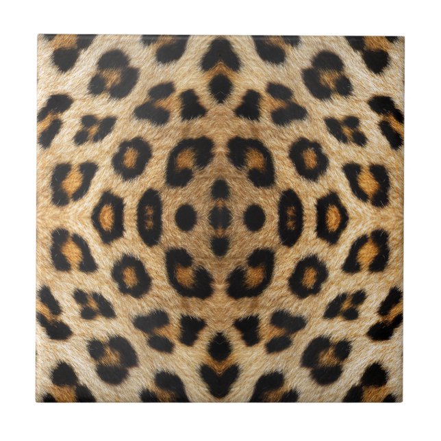 Kaleidoscope Leopard Fur Pattern Ceramic Tile (Front)