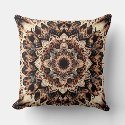 Kaleidoscope Leopard  Tiger Prints D Throw Pillow