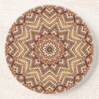 Kaleidoscope Light Brown Star Drink Coaster