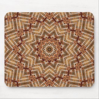 Kaleidoscope Light Brown Star Mouse Pad