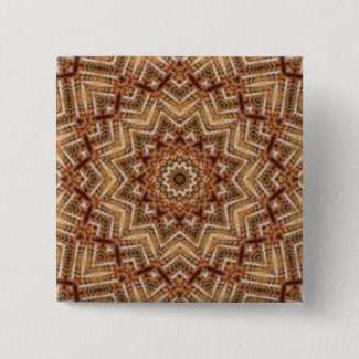 Kaleidoscope Light Brown Star Pinback Button