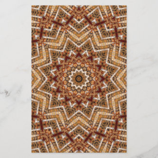 Kaleidoscope Light Brown Star Stationery
