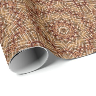 Kaleidoscope Light Brown Star Wrapping Paper