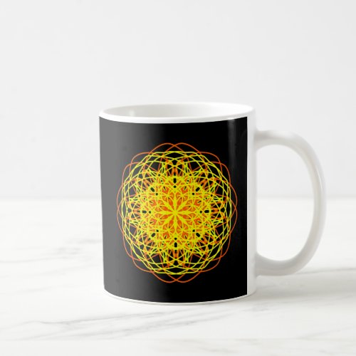 Kaleidoscope Mandala Art Energy Flower Yellow Coffee Mug