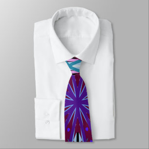 Kaleidoscope Mandala Art Joyful Colors Purple Tie