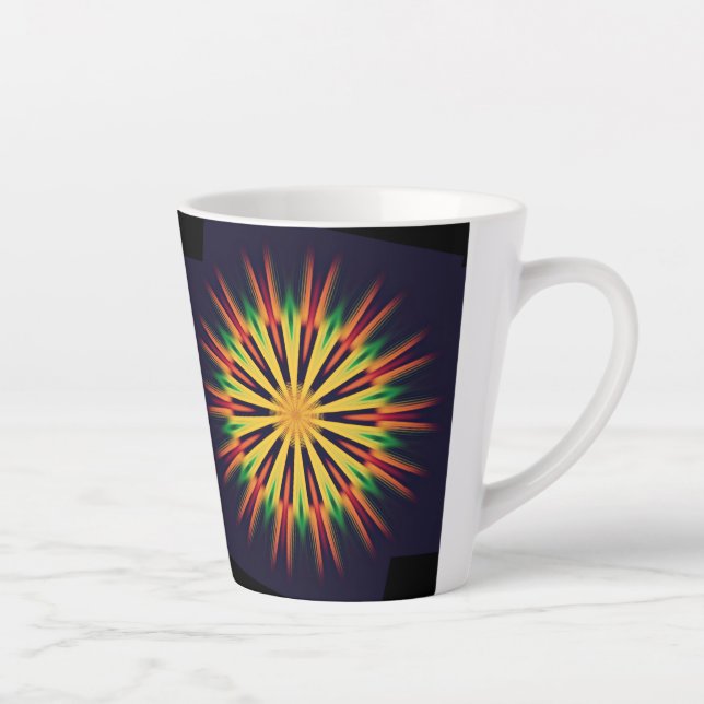 Kaleidoscope Mandala Flower-21855 Latte Mug (Right)