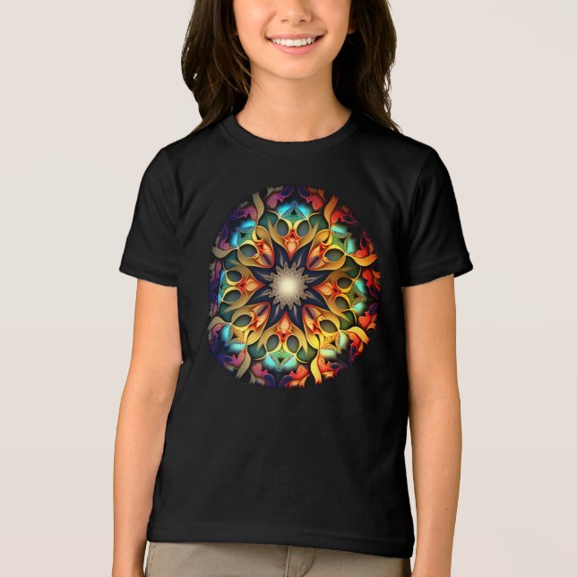 Kaleidoscope Mandala Flower Design-23091 Tri-Blend Shirt (Front)