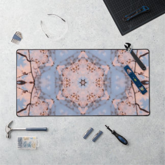 Kaleidoscope Morning Blue & Frost Pink Desk Mat