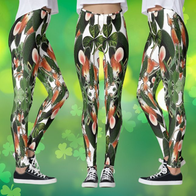 Kaleidoscope Mouse in Clover St Patrick's Day Leggings (Kaleidoscope Mouse in Clover St Patrick's Day Leggings)