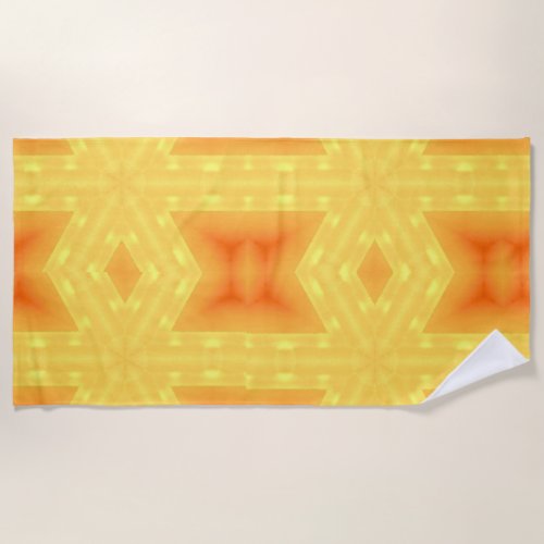 Kaleidoscope of a Bright Sunrise and Lines Beach Towel