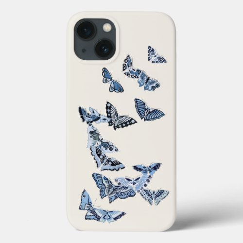 Kaleidoscope of Blue Japanese Butterflies  iPhone 13 Case