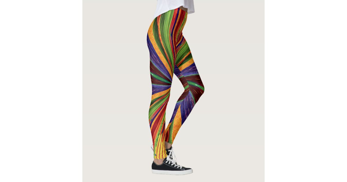 Kaleidoscope of Color Stripes Leggings Yoga Pants | Zazzle