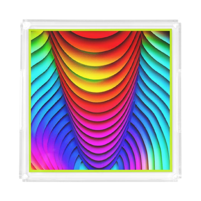 Kaleidoscope of Colors 3D Pattern Acrylic Tray (Front)