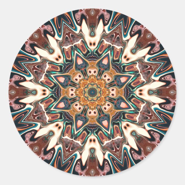 Kaleidoscope of Colors Classic Round Sticker (Front)