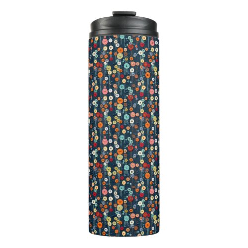 Kaleidoscope of Creativity Vibrant Buttons Thermal Tumbler