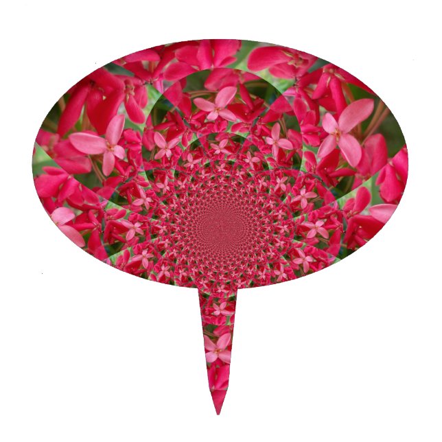 Kaleidoscope of Crimson: Blood Milkweed Flower Art Cake Topper (Front)