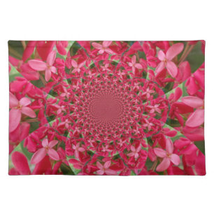 Kaleidoscope of Crimson: Blood Milkweed Flower Art Cloth Placemat