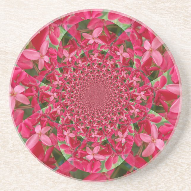 Kaleidoscope of Crimson: Blood Milkweed Flower Art Drink Coaster (Front)