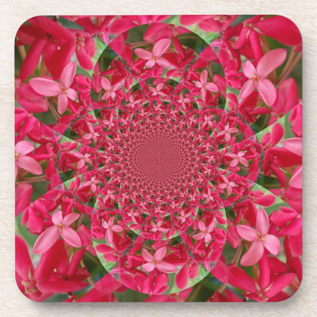 Kaleidoscope of Crimson: Blood Milkweed Flower Art Drink Coaster (Front)