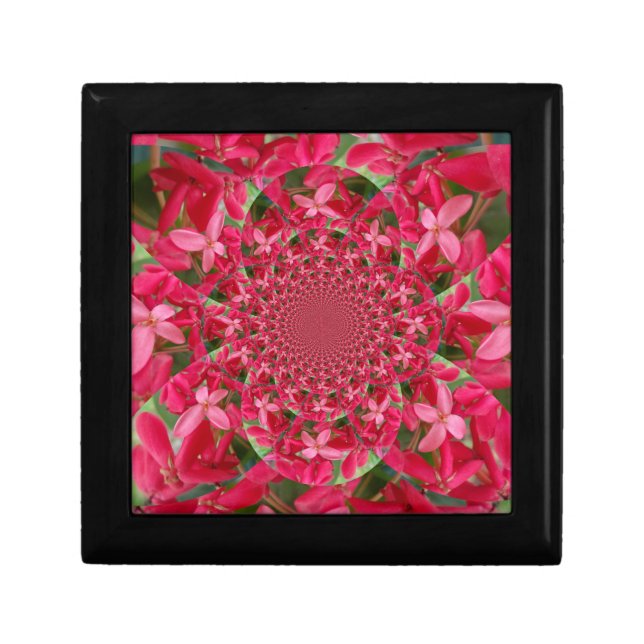 Kaleidoscope of Crimson: Blood Milkweed Flower Art Keepsake Box (Front)