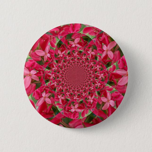 Kaleidoscope of Crimson: Blood Milkweed Flower Art Pinback Button (Front)