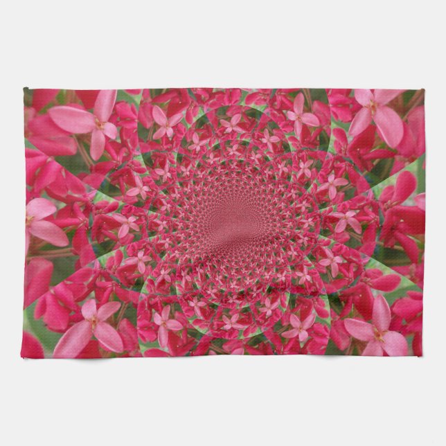 Kaleidoscope of Crimson: Blood Milkweed Flower Art Towel (Horizontal)
