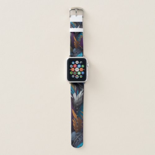 Kaleidoscope of feathers patterns 3D high detail Apple Watch Band