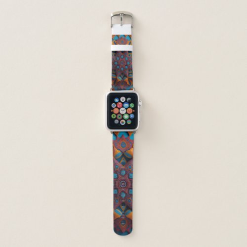 Kaleidoscope of geometric patterns 3D high detail Apple Watch Band