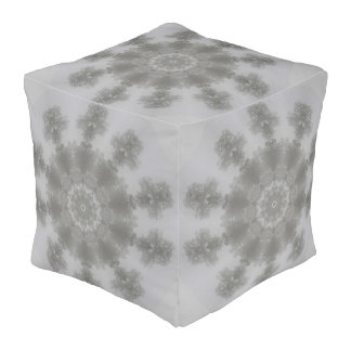 Kaleidoscope of Gray Foggy Skyline Pouf