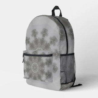 Kaleidoscope of Gray Foggy Skyline Printed Backpack