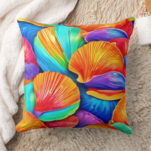 Kaleidoscope of Ocean Shells Throw Pillow