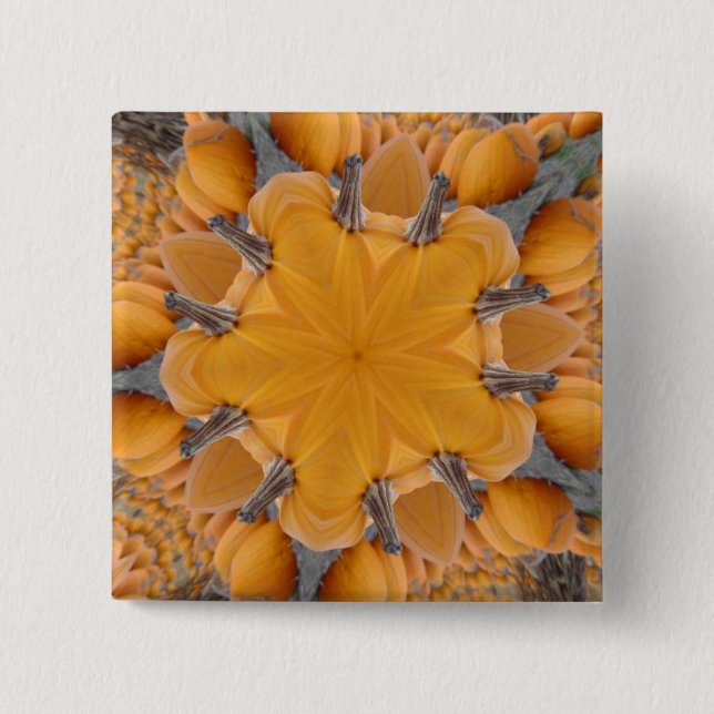 Kaleidoscope of Orange Pumpkins Button (Front)