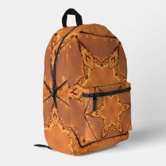 Kaleidoscope Orange Frost and Stars Printed Backpack