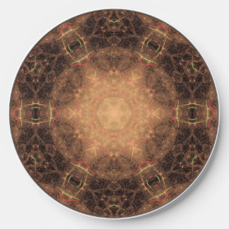 Kaleidoscope Orange Mist Black Background Wireless Charger