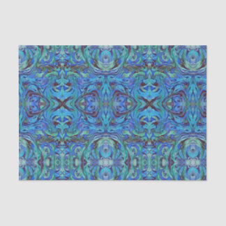 Kaleidoscope Pattern in Cool Blues Teal and Green Tissue Paper