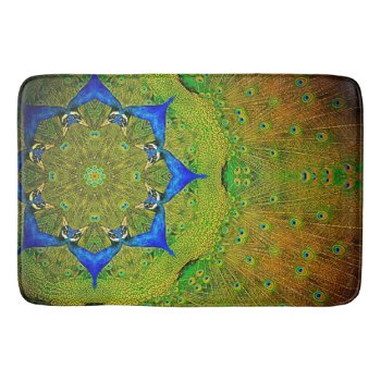 Kaleidoscope Peacock Bath Mat by TogetherWestDesigns at Zazzle