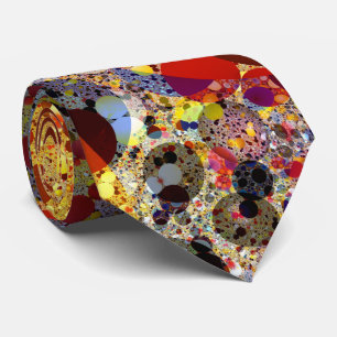 Kaleidoscope Pebbles Mosaic Fractal Art Modern  Neck Tie